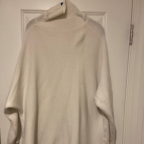 Turtleneck Long Batwing Sleeve Asymmetric Hem Casual Pullover Sweater Knit Tops - Picture 9 of 9